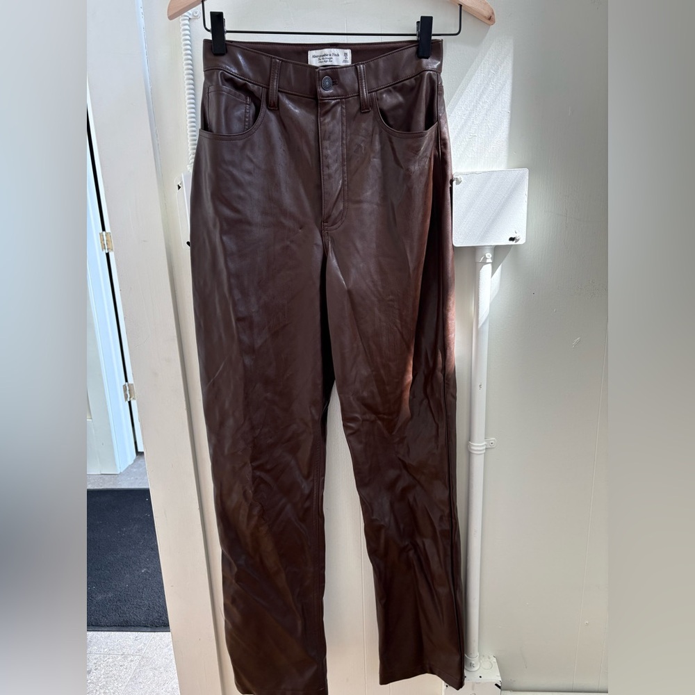Abercrombie & Fitch Chocolate Leather Trousers